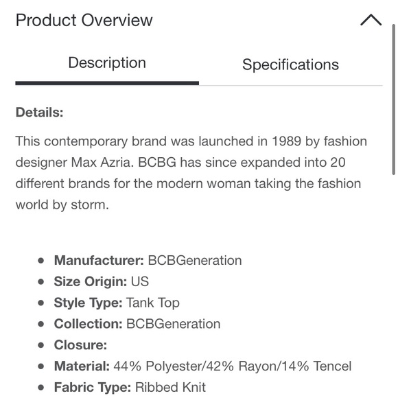 NWOT BCBGeneration Ribbed Knit Twist Back Tank - Picture 9 of 9